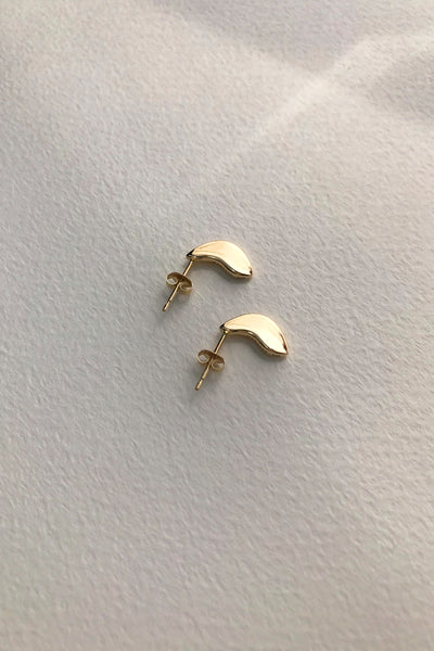 Maresse Moon Slice Earrings 10K Gold Side View