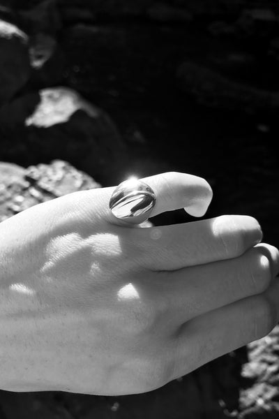 Maresse Nala Pinky Ring Sterling Silver Wearing Side View