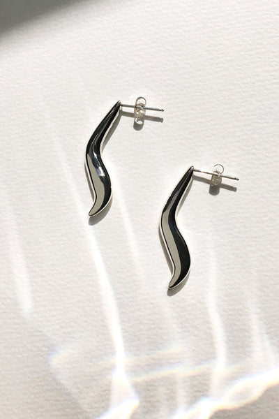 Maresse Wave Earrings Large Sterling Silver