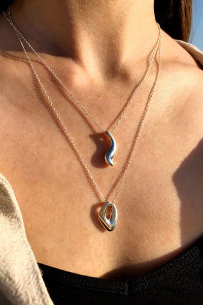 Maresse Wave and Found Necklaces Sterling Silver