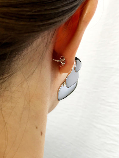 Maresse All Moon Slice Earrings Large Sterling Silver