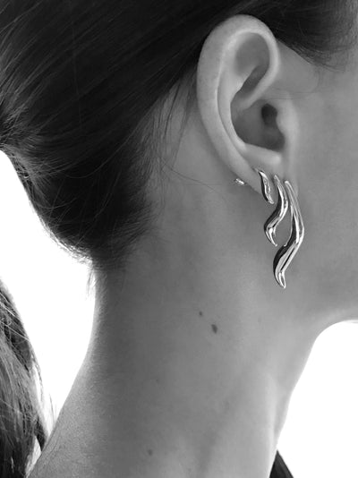 Maresse All Wave Earrings Small Sterling Silver