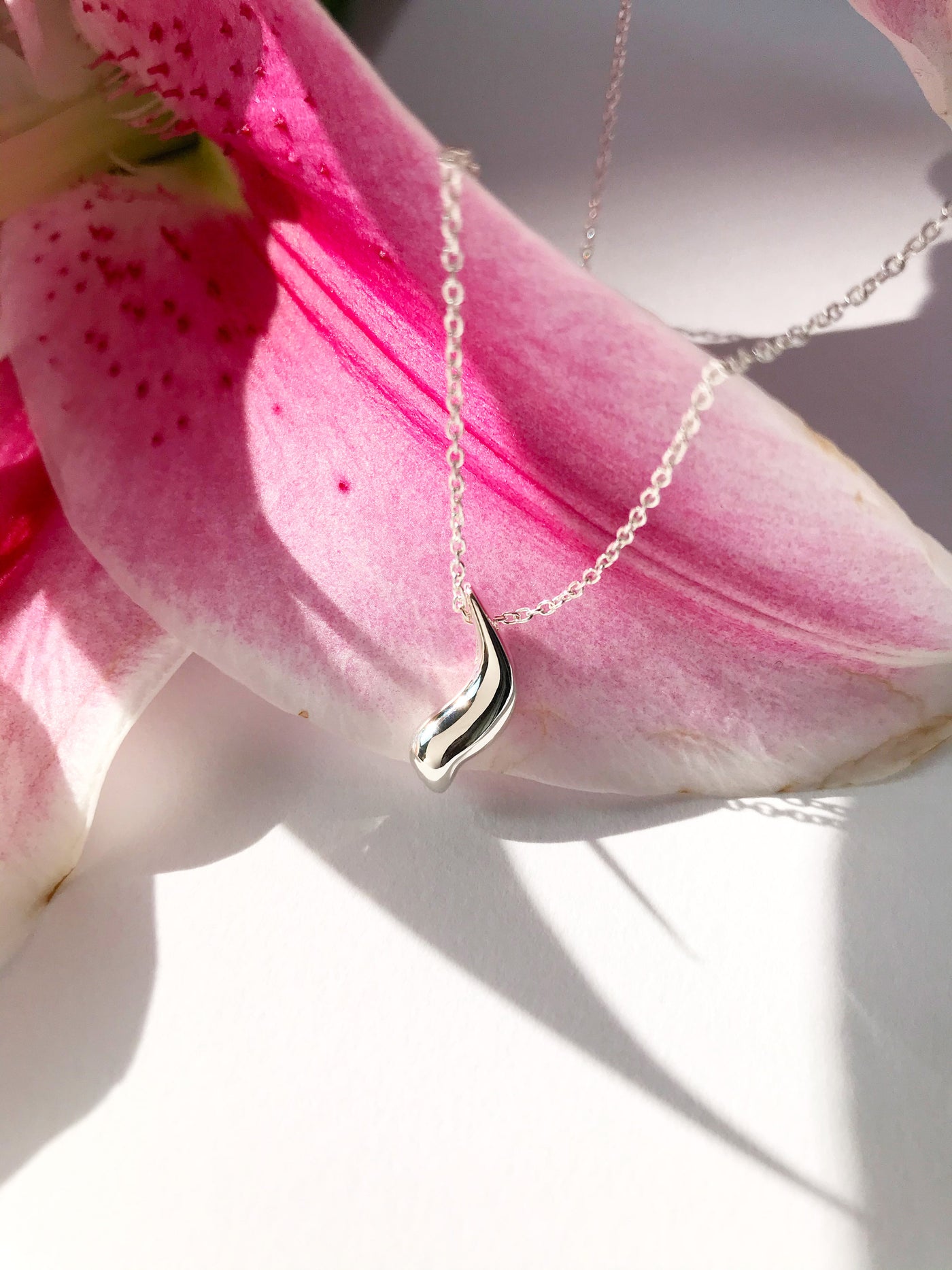 Maresse Mini Wave Necklace Sterling Silver front view