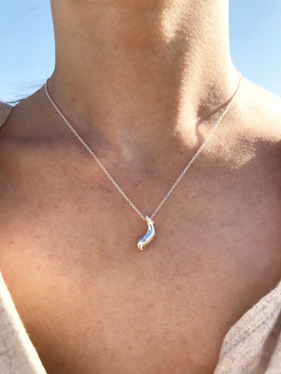 Maresse Mini Wave Necklace Sterling Silver wearing