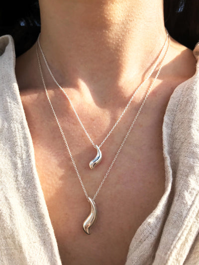 Maresse Mini Wave and Wave Necklaces Sterling Silver