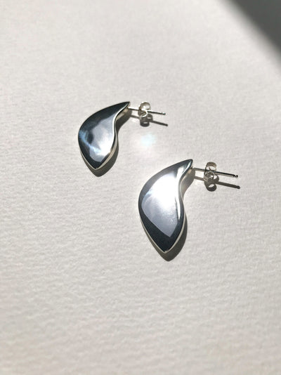 Maresse Moon Slice Earrings Large Sterling Silver angle view