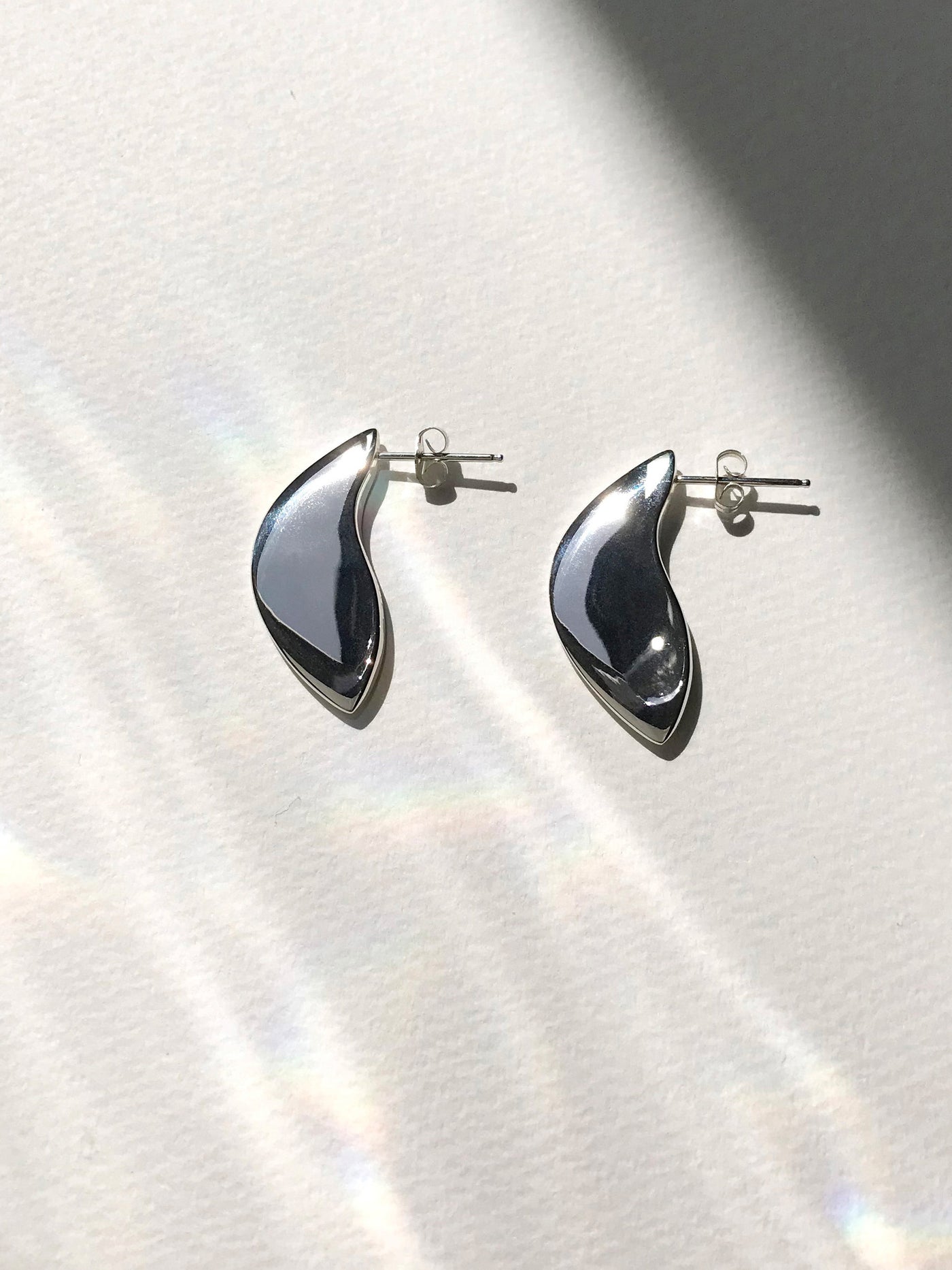 Maresse Moon Slice Earrings Large Sterling Silver