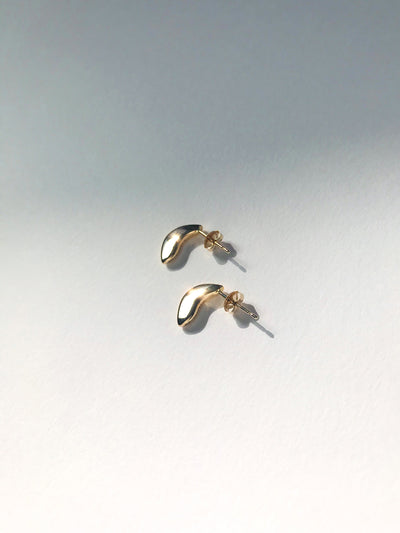 Maresse Moon Slice Earrings Small 10K Gold side view