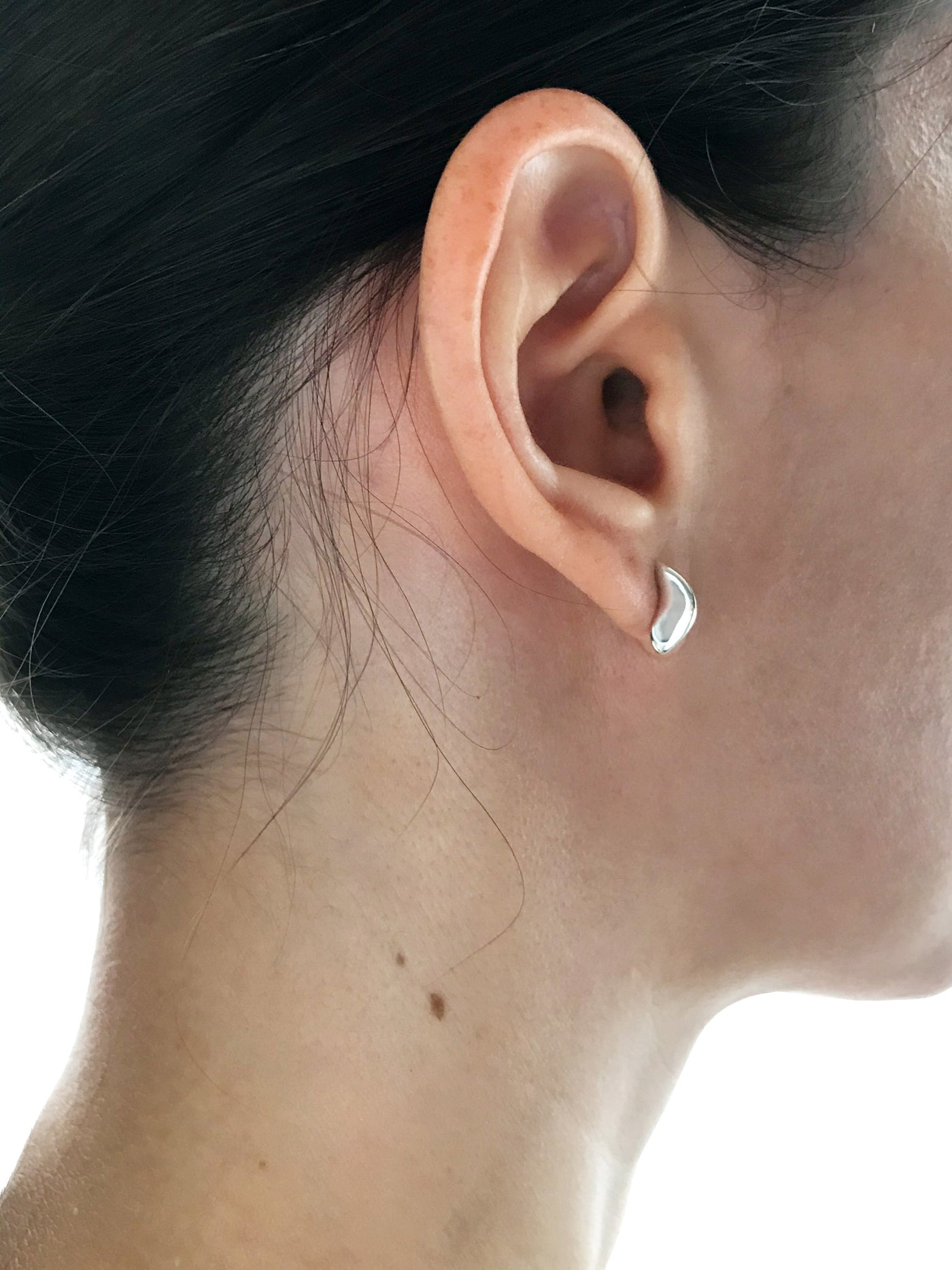 Maresse Moon Slice Earrings Small Sterling Silver wearing