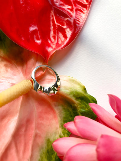 Maresse Splash Ring Sterling Silver with flowers