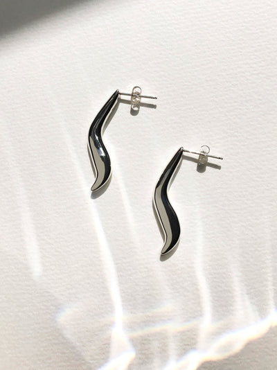 Maresse Wave Earrings Large Sterling Silver